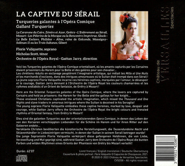 Florie Valiquette, Gaétan Jarry, Orchestre De L'Opéra Royal : La Captive Du Sérail (Turqueries Galantes ∙ Gallant Turqueries) (CD, Album)