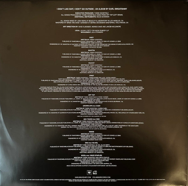 Earl Sweatshirt : I Don't Like Shit, I Don't Go Outside: An Album By Earl Sweatshirt (LP, Album, RE, RP)