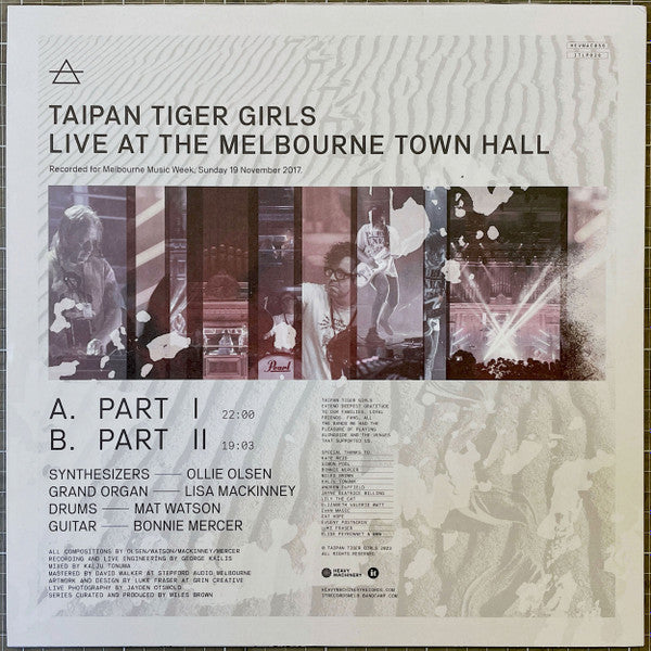 Taipan Tiger Girls : Live At The Melbourne Town Hall (LP, Ltd)