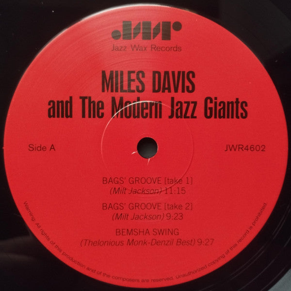 Miles Davis : Miles Davis And The Modern Jazz Giants (LP, Comp, RE, 180)