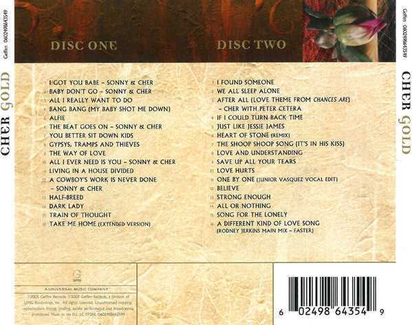 Cher : Gold (2xCD, Comp, RM)