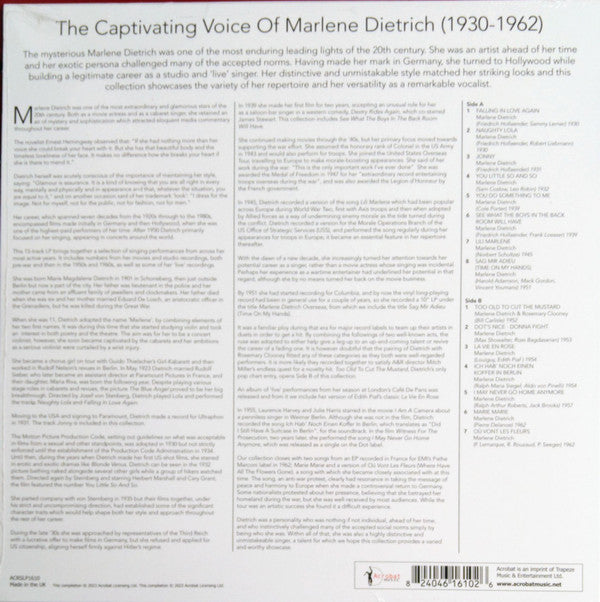 Marlene Dietrich : The Captivating Voice Of Marlene Dietrich (1930-1962) (LP, Comp)