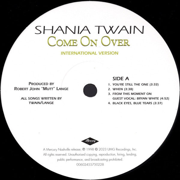 Shania Twain : Come On Over (25th Anniversary Diamond Edition) (2xLP, Album, RE, RM)