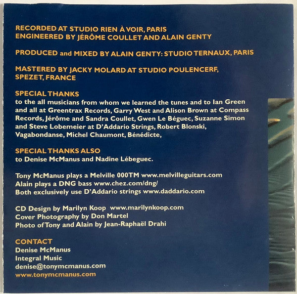 Tony McManus & Alain Genty : Singing Sands (CD, Album)