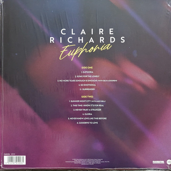 Claire Richards : Euphoria (LP, Album, Blu)