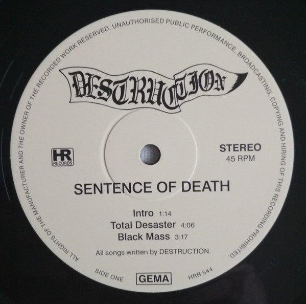 Destruction : Sentence Of Death    (12", MiniAlbum, Ltd, RE, RP, Eur)