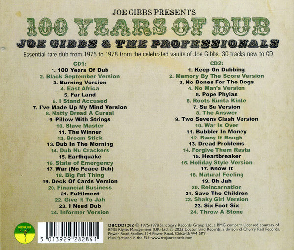 Joe Gibbs & The Professionals : 100 Years Of Dub (2xCD, Comp)