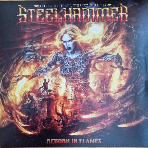 Chris Boltendahl's Steelhammer : Reborn In Flames (LP, Album, Ltd, Yel)