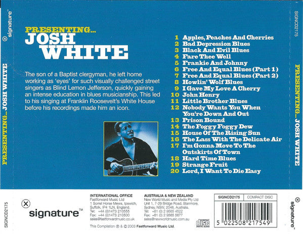 Josh White : Presenting... Josh White (CD, Comp)