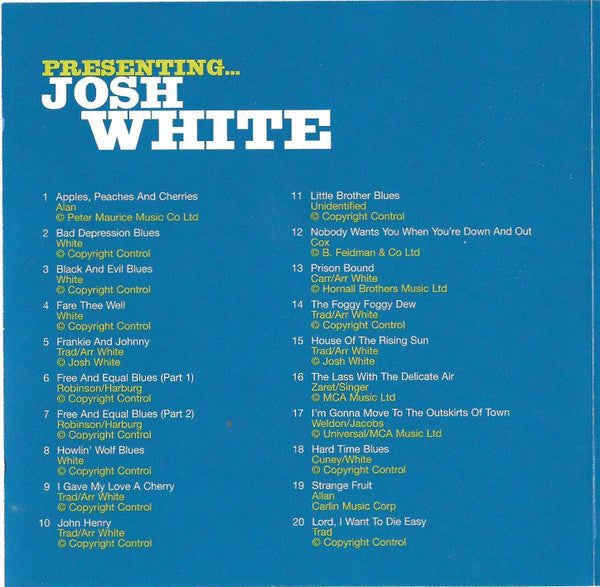 Josh White : Presenting... Josh White (CD, Comp)