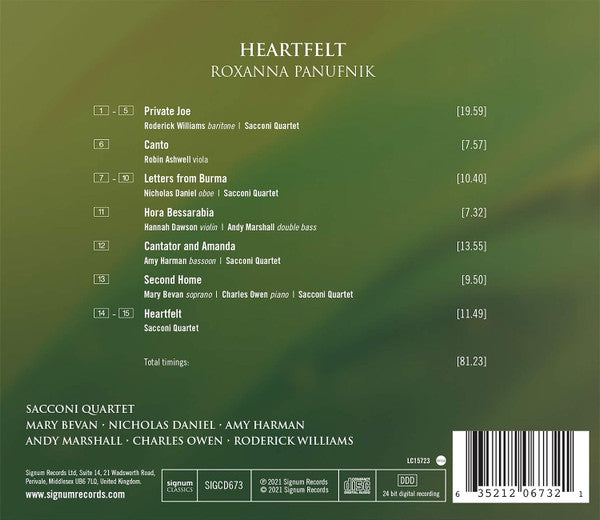 Roxanna Panufnik : Heartfelt (CD, Album)