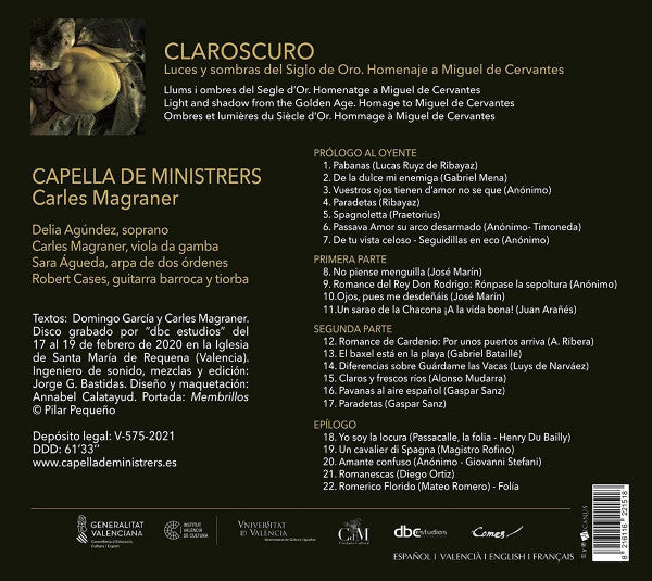Capella De Ministrers, Carles Magraner : Claroscuro (CD, Album)