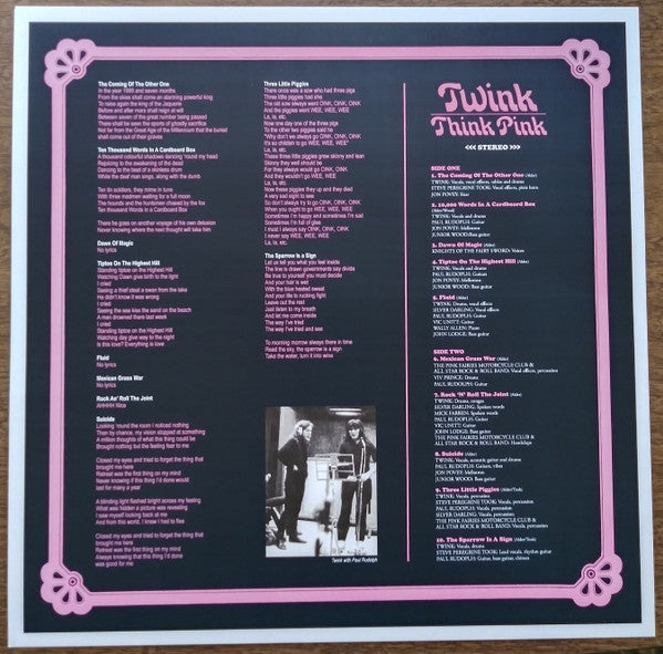 Twink (4) : Think Pink (LP, Album, RE, Tra)