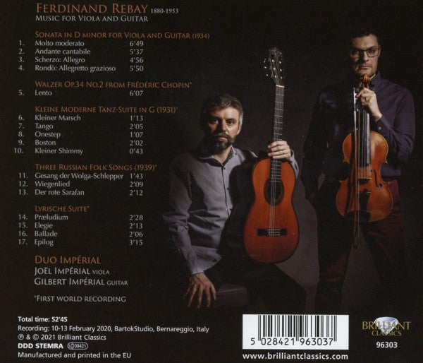 Ferdinand Rebay, Duo Impérial : Complete Music For Viola And Guitar (CD, Album)