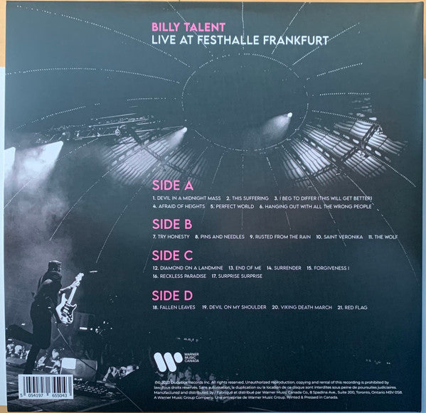 Billy Talent : Live At Festhalle Frankfurt (2xLP)