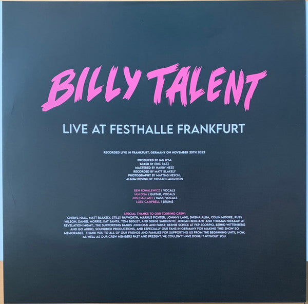 Billy Talent : Live At Festhalle Frankfurt (2xLP)