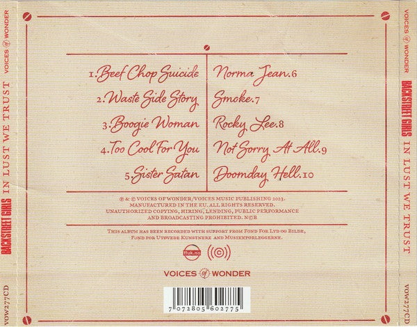Backstreet Girls : In Lust We Trust (CD, Album)