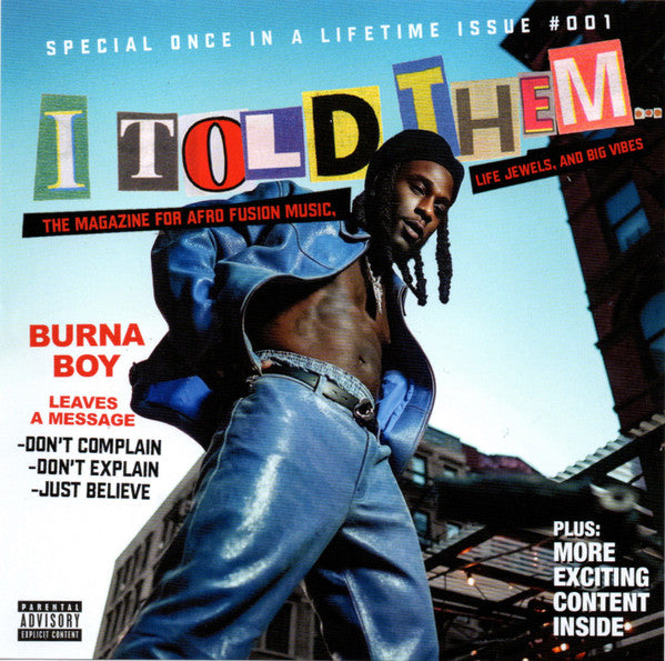Burna Boy : I Told Them... (CD, Album, Ltd)