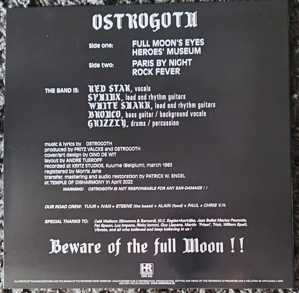 Ostrogoth : Full Moon's Eyes (12", EP, Ltd, RE)