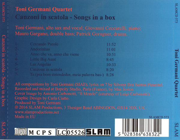 Toni Germani Quartet : Canzoni In Scatola (Songs In A Box) (CD, Album)