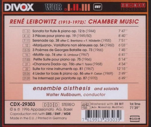 René Leibowitz - Ensemble Aisthesis : Chamber Music (CD)
