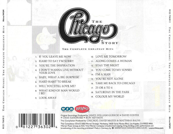 Chicago (2) : The Chicago Story: The Complete Greatest Hits (CD, Comp, RM)