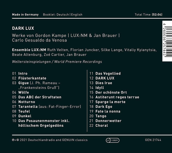 Ensemble LUX:NM : Dark Lux (CD, Album)