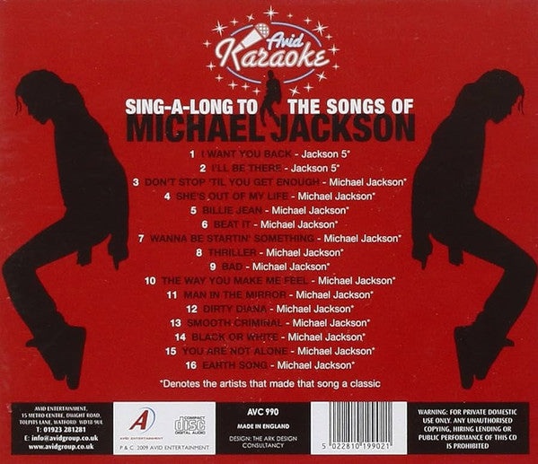 Unknown Artist : Sing-A-Long To The Songs Of Michael Jackson (CD, Comp)