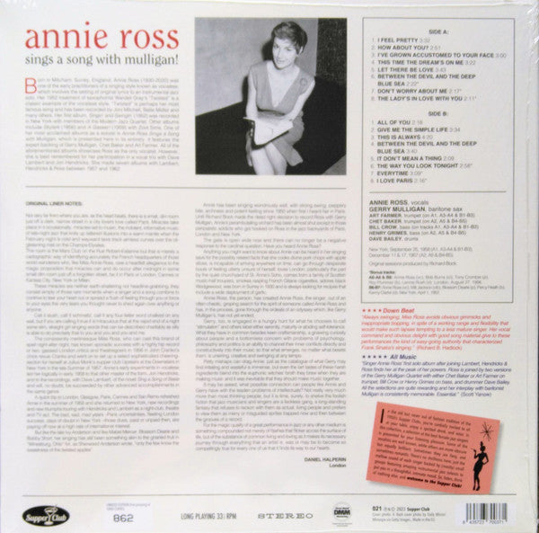 Annie Ross : Sings A Song With Mulligan! (LP, Album, Ltd, Num, RE)