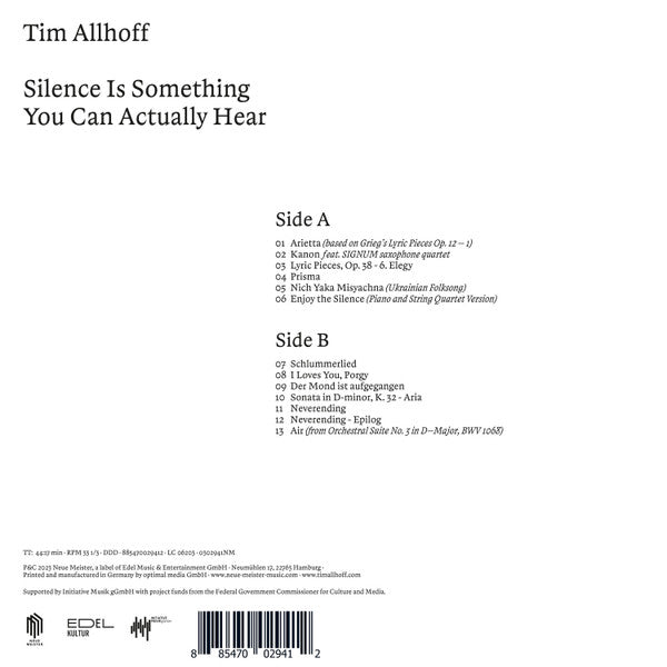 Tim Allhoff, Signum Saxophone Quartet, Vienna Morphing Soloists : Silence Is Something You Can Actually Hear (LP)