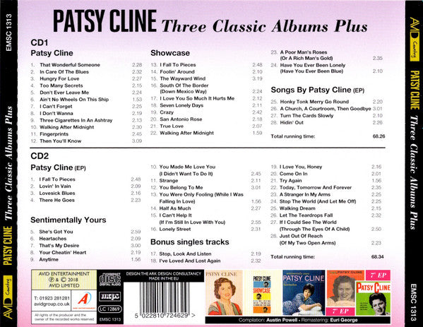 Patsy Cline : Three Classic Albums Plus (2xCD, Comp, RM)