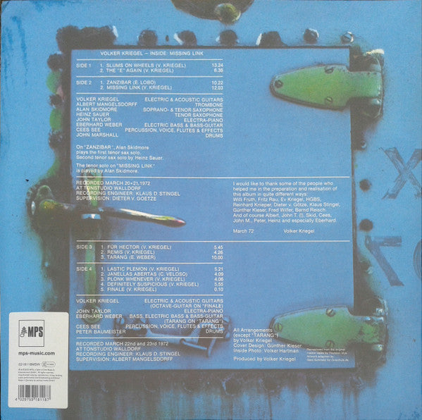Volker Kriegel : Inside: Missing Link (2xLP, Album, RE, RM)