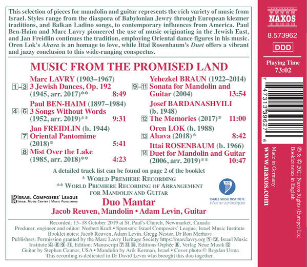 Duo Mantar : Music From The Promised Land (CD, Album)