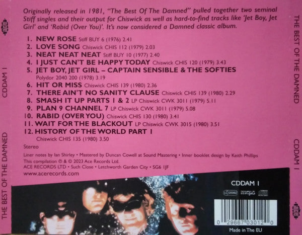 The Damned : The Best Of The Damned (Another Great Record From The Damned) (CD, Comp, RE, DAD)