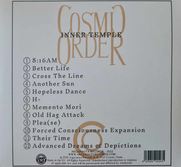 Cosmic Order : Inner Temple (CD, Album, Dig)