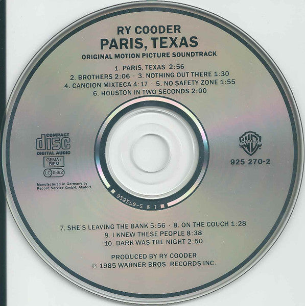 Ry Cooder : Paris, Texas (Original Motion Picture Soundtrack) (CD, Album, RE)