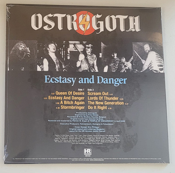 Ostrogoth : Ecstasy And Danger (LP, Album, Ltd, RE, Blu)