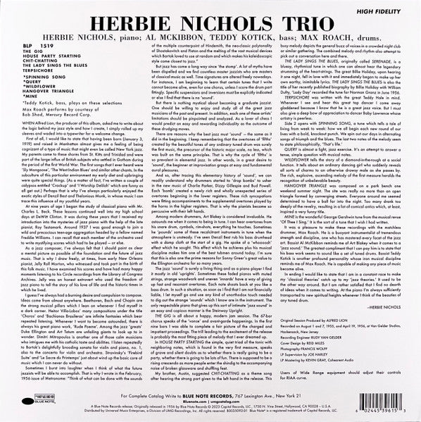 Herbie Nichols Trio : Herbie Nichols Trio (LP, Album, Mono, RE, 180)