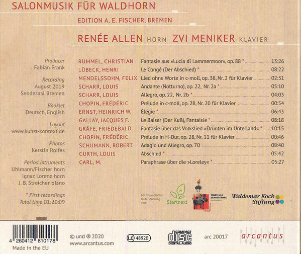 Renée Allen, Zvi Meniker : Salonmusik Für Waldhorn (CD)