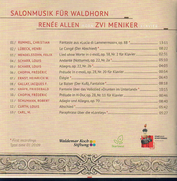 Renée Allen, Zvi Meniker : Salonmusik Für Waldhorn (CD)