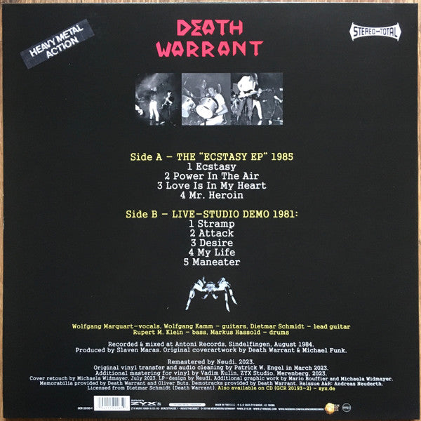 Death Warrant (4) : Ecstasy (LP, Comp)
