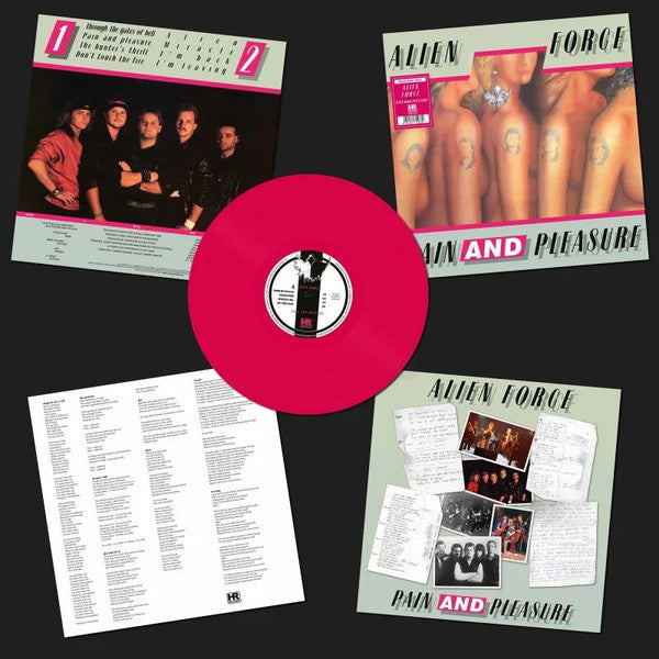 Alien Force : Pain And Pleasure (LP, Album, RE, Pin)