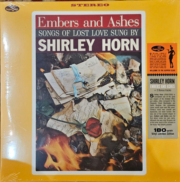 Shirley Horn : Embers And Ashes (LP, Album, Ltd, Num, RE)