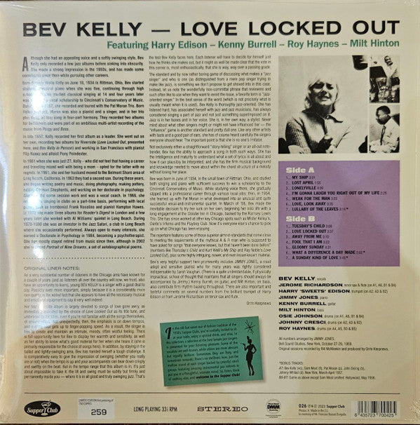 Bev Kelly : Love Locked Out (LP, Album, Ltd, Num, RE)