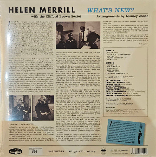 Helen Merrill : What's New? (LP, Album, Ltd, Num, RE)