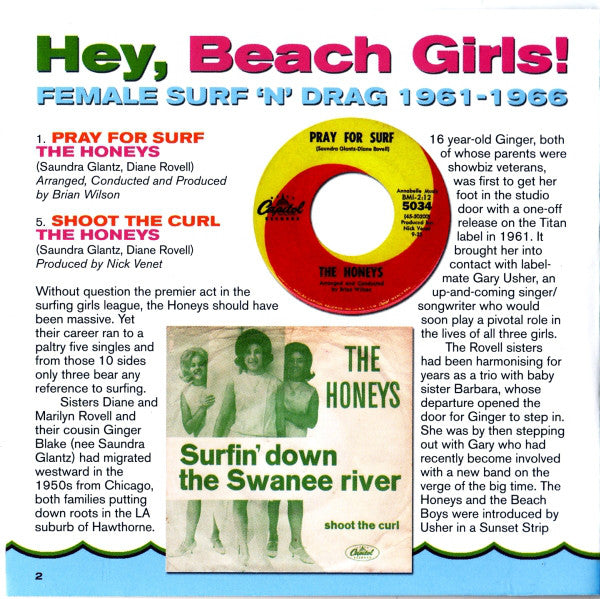 Various : Hey, Beach Girls! (Female Surf 'N’ Drag 1961-1966) (CD, Comp, Mono)