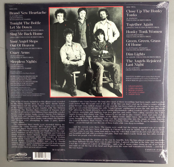 Gram Parsons / The Flying Burrito Bros : Sleepless Nights (LP, Album, Ltd, RE, 180)