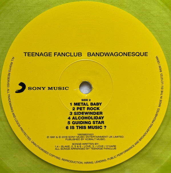 Teenage Fanclub : Bandwagonesque (LP, Album, RE, RP, Yel)