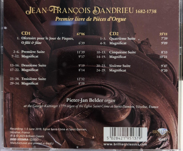 Pieter-Jan Belder, Jean-François Dandrieu : Dandrieu - Premier Livre De Pièces D'Orgue (2xCD, Album)