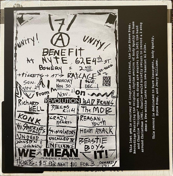 Reagan Youth : The 171A Demo 1981 (7", Ltd, Whi)
